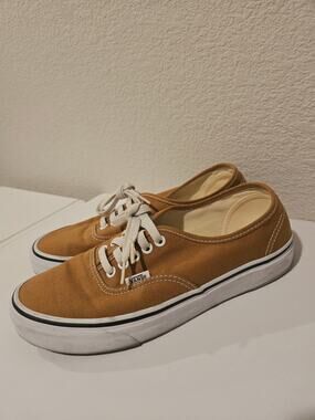 Vans Authentic Mustard Yellow Low Top Canvas Skate Sneakers Womens 9 / Mens 7.5